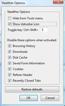 Stealth Firefox Extension
