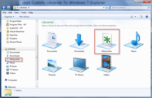 444 Add Custom Libraries To Windows 7 Explorer [How To]