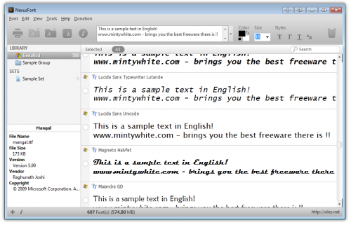 NexusFont 500x321 3 Great Freeware Font Management Programs