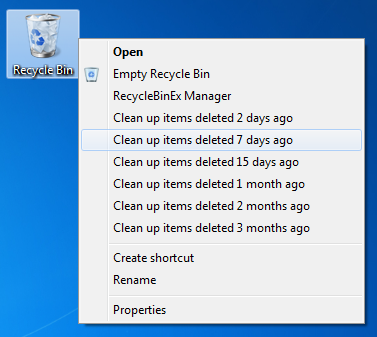 recycle context menu Enhance your Recycle Bins Right click Context Menu with RecycleBinEx 